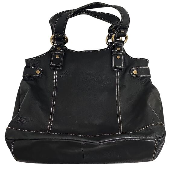 Fossil Vintage Elegant Black Leather Shoulder Bag Purse Handbag Many Compartment - Picture 5 of 11
